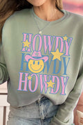 Howdy Smile Cowboy Graphic Brushed Sweatshirts