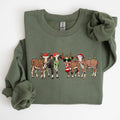 Christmas Calves, Cow Lovers Santa Farm Life Xmas Sweatshirt