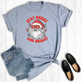 Retro Christmas Santa Stay Merry and Bright Graphic Tee