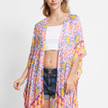 Abstract Print Summer Kimono Cover-Up