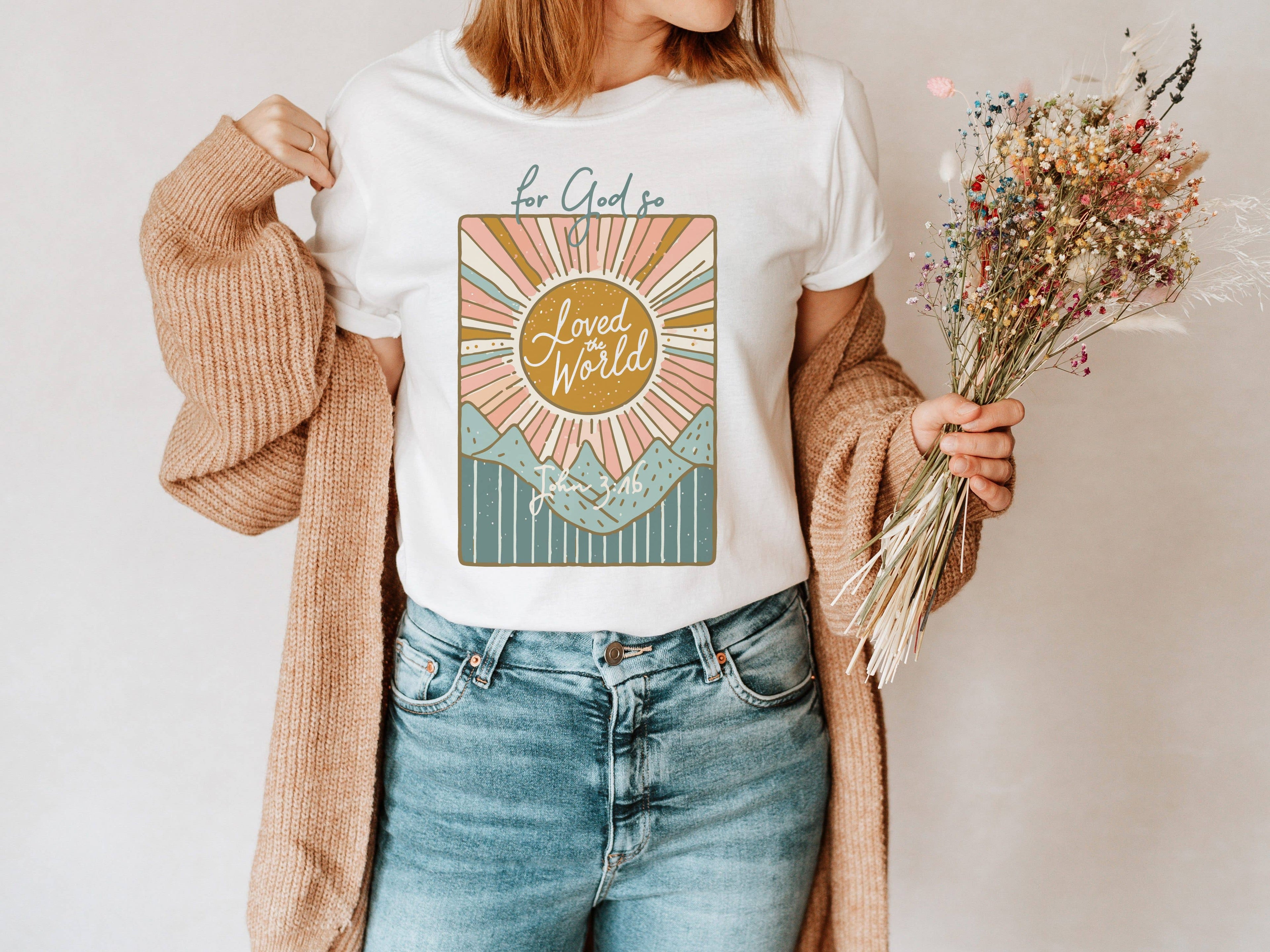 God So Loved the World Religious Graphic Tee