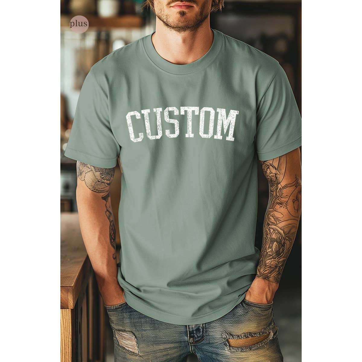 Custom Design Man Vintage Graphic Plus Tee