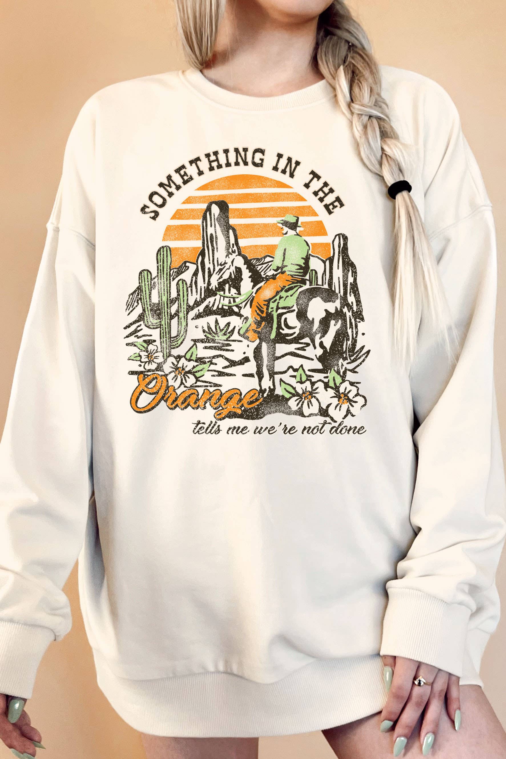 Something in the Orange Cowboy Oversize Terry Sweatshirts