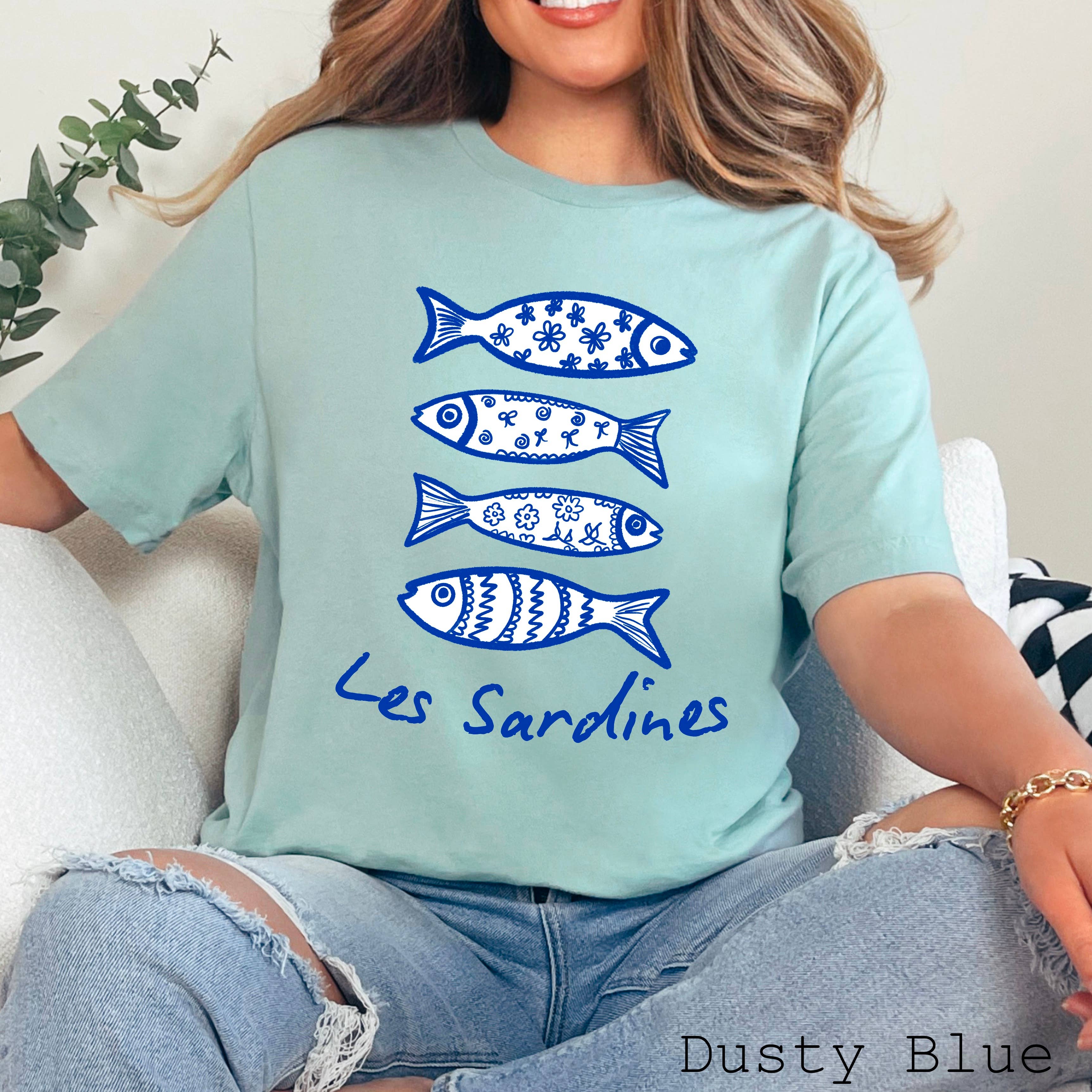 Les Sardines Coastal Women’S Graphic Tee Bella Canvas