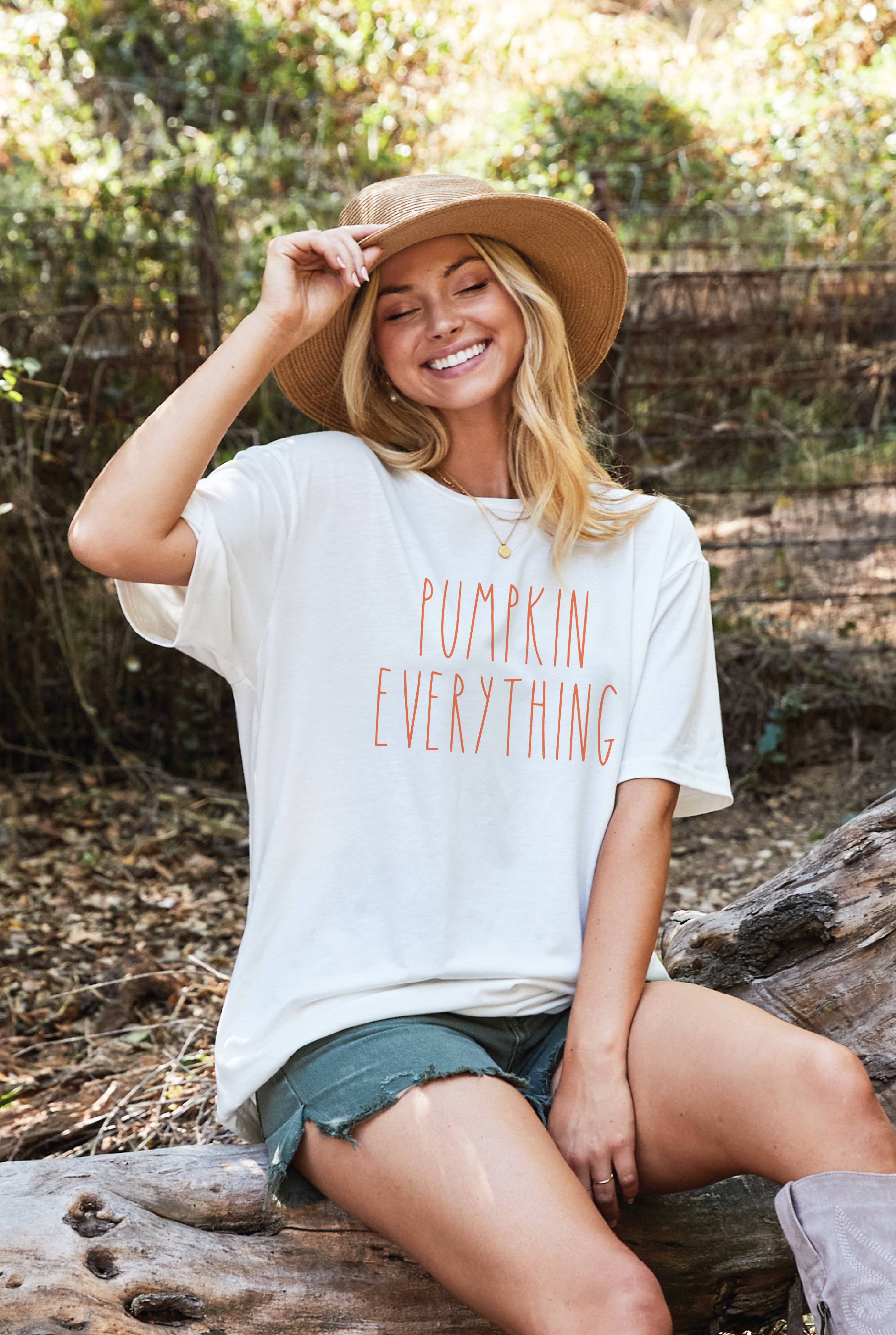 Pumpkin Everything  Mineral Oversized Graphic Top
