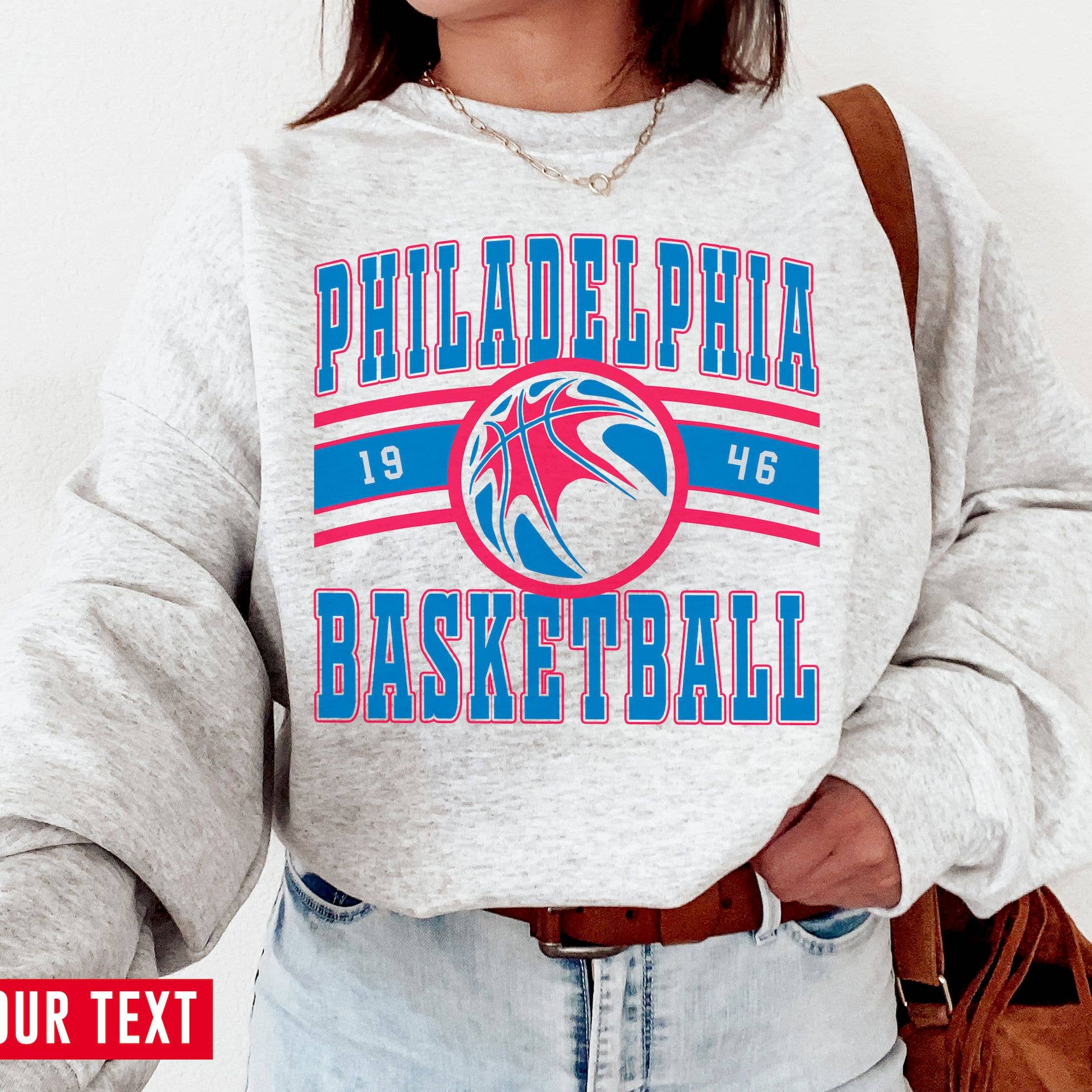 Vintage Philadelphia Basketball Fan Retro 76er Sweatshirt