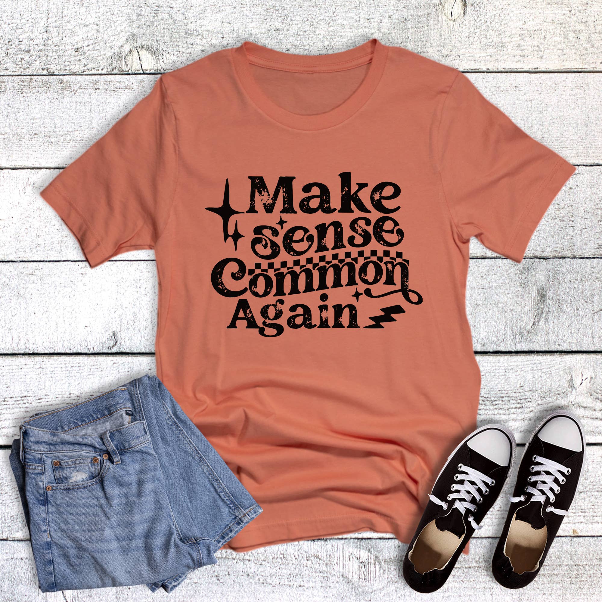 Funny Make Sense Common Again Graphic Tee