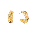 14K Gold-Dipped Cz Textured Post Earring