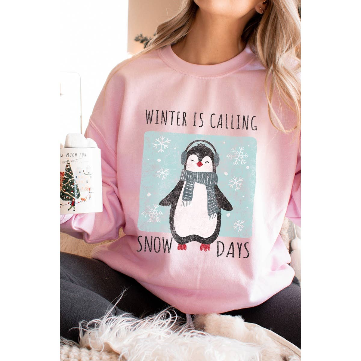Winter Is Calling Vintage  Graphic  Sweatshirts