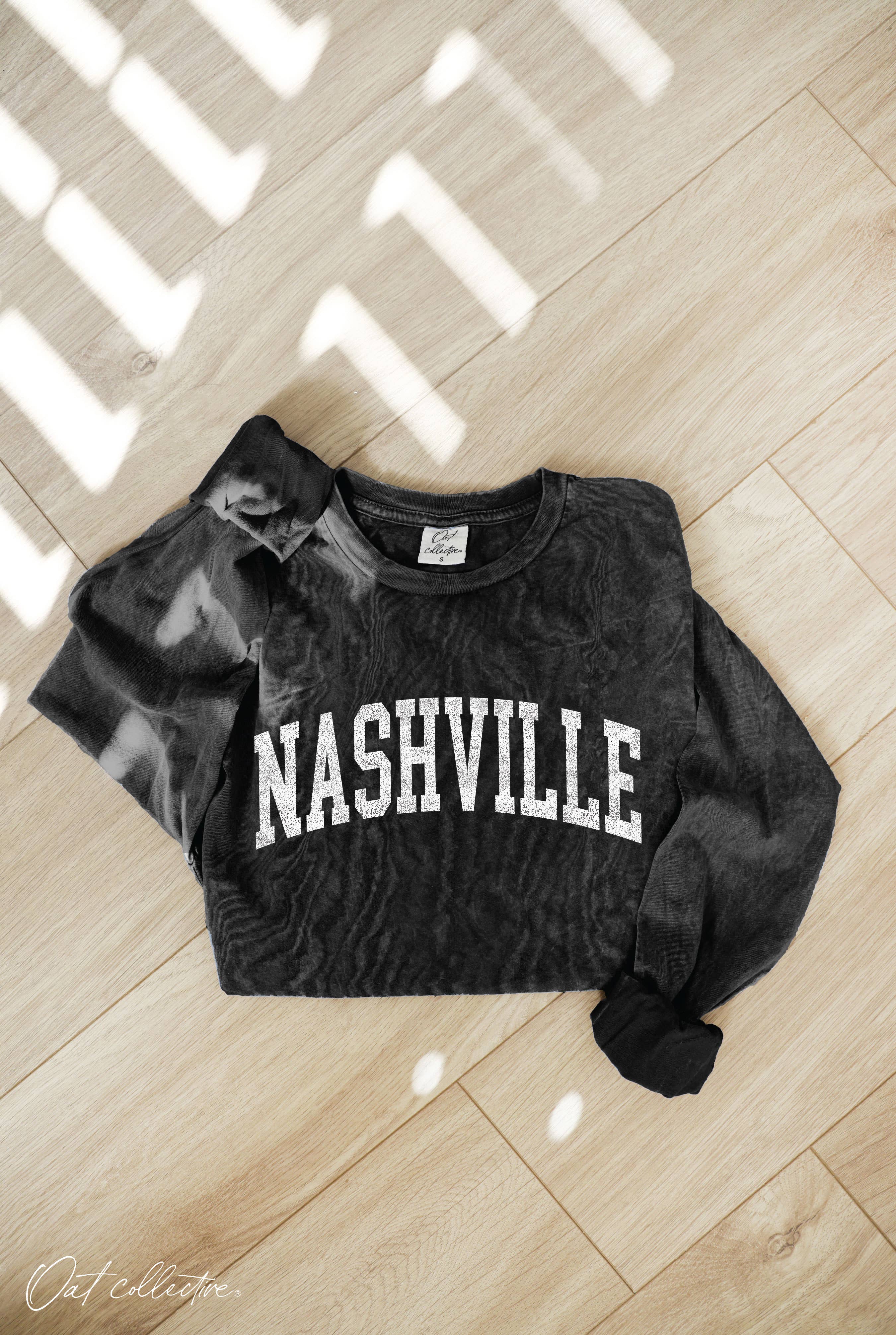 Nashville    Mineral Washed Long Sleeve Graphic