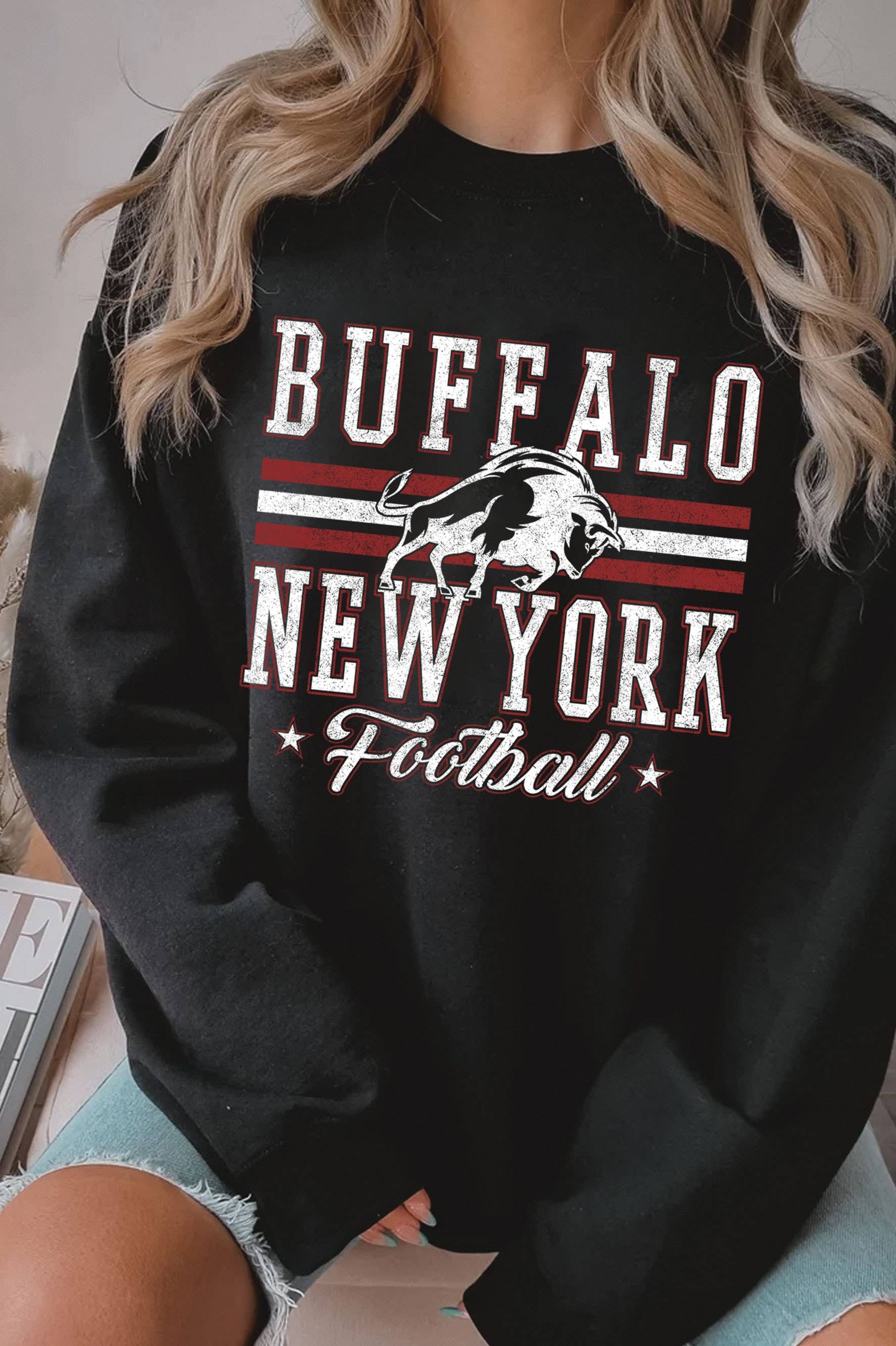 Buffalo New York Graphic Brushed Sweatshirts