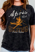 Apres Club Skiing Lake Tahoe Puff Mineral Graphic Tshirt