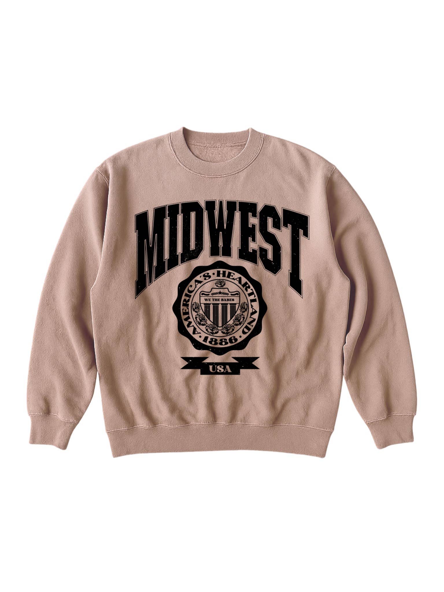 Midwest Women’S Trendy Graphic Sweatshirt - Pebble