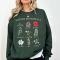 Winter Botanicals, Holly, Poinsettia, Pine Tree Sweatshirt