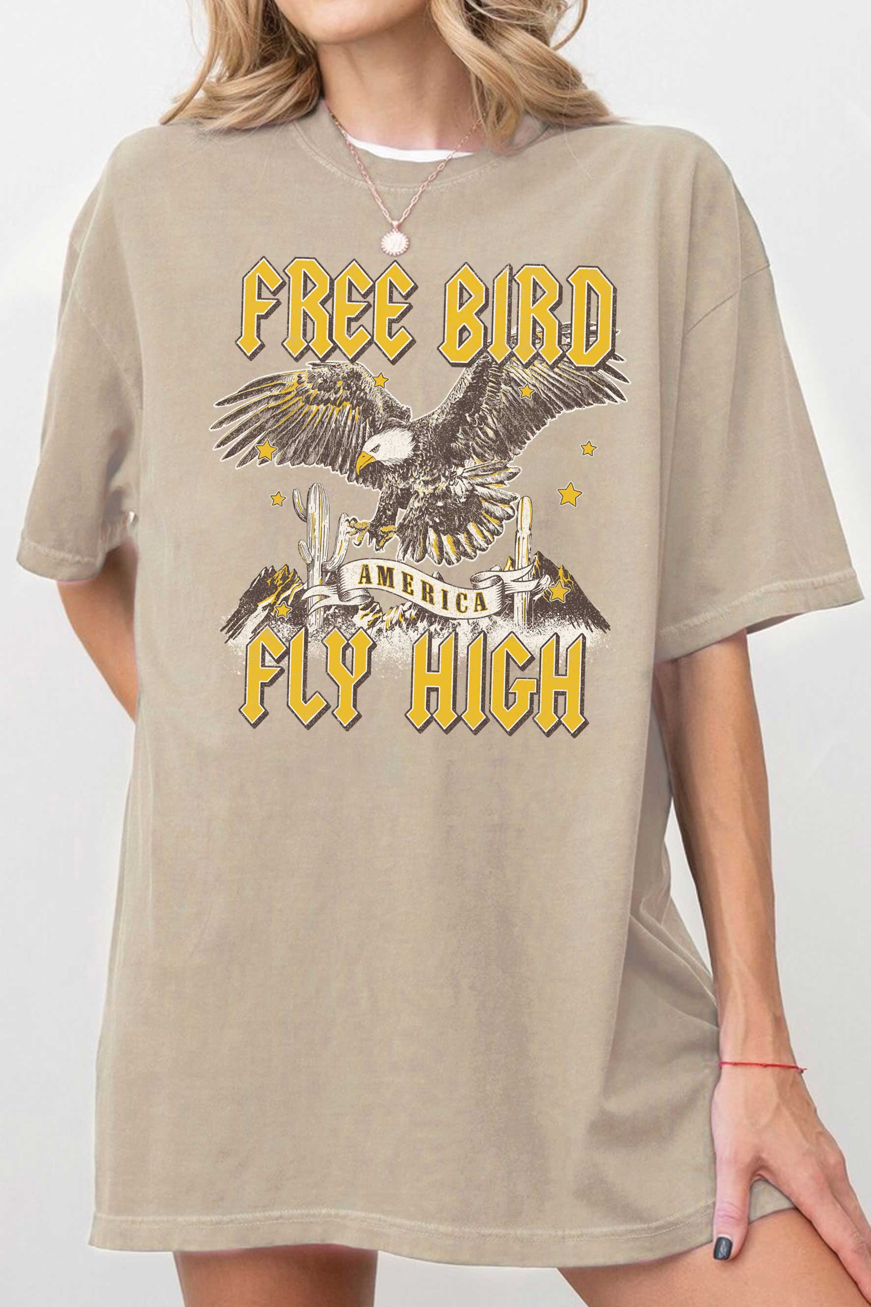 Free Bird Fly High Oversize Graphic Tshirts