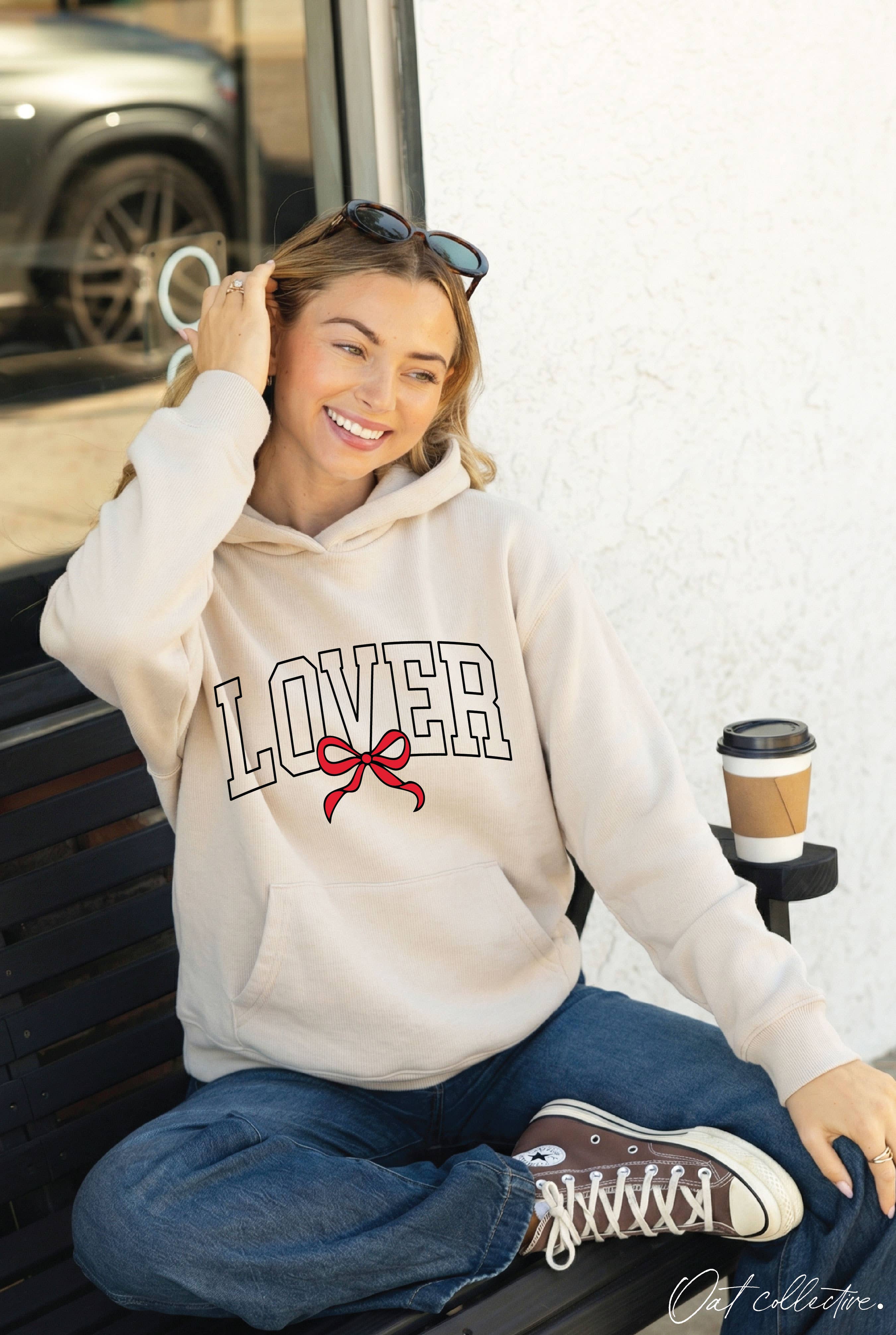 Lover Bow Hoodie Pullover Sweatshirt