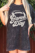 Game Day Football Mineral Oversize Graphic Tshirts