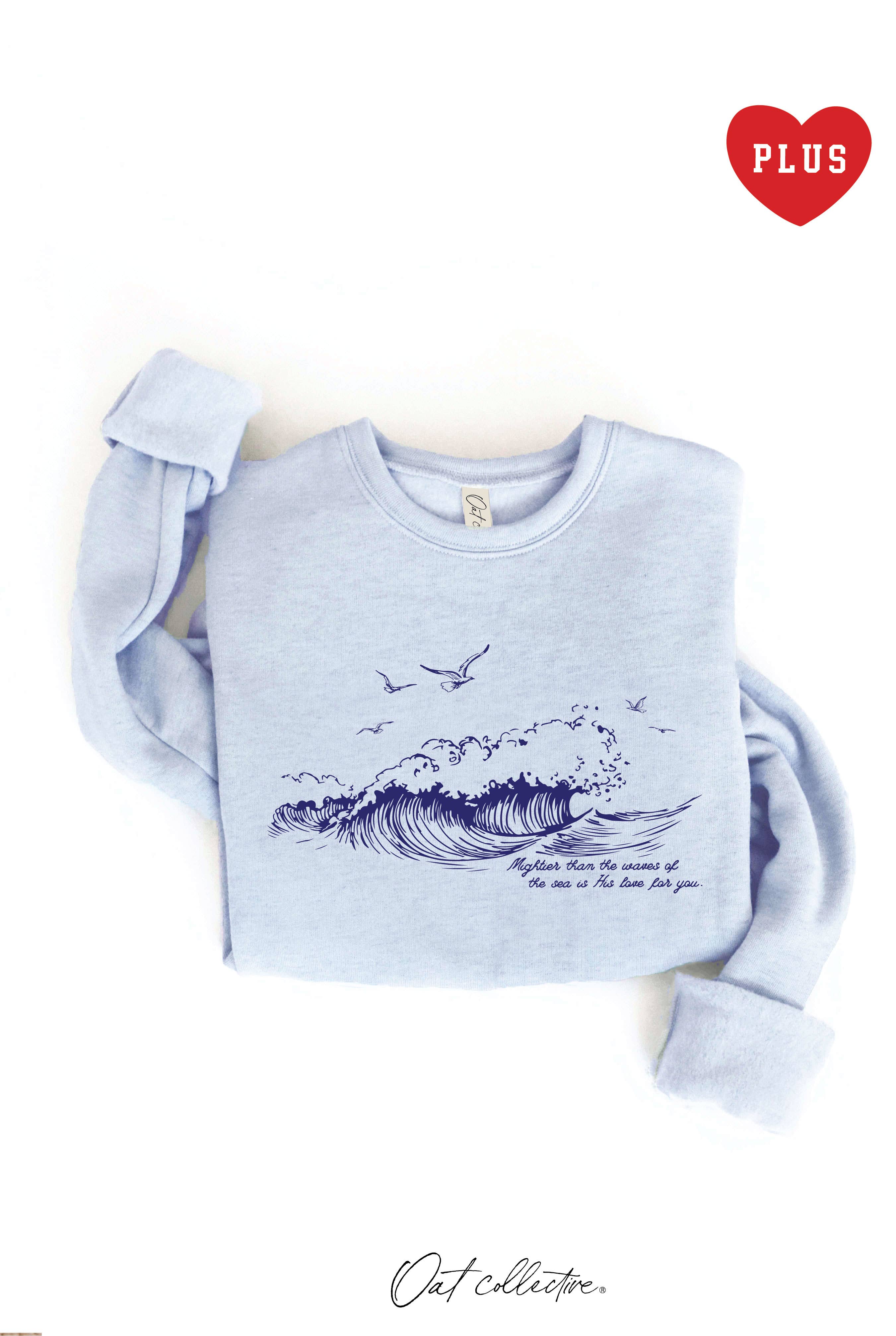 Mightier Than the Waves   Plus Graphic Sweatshirt