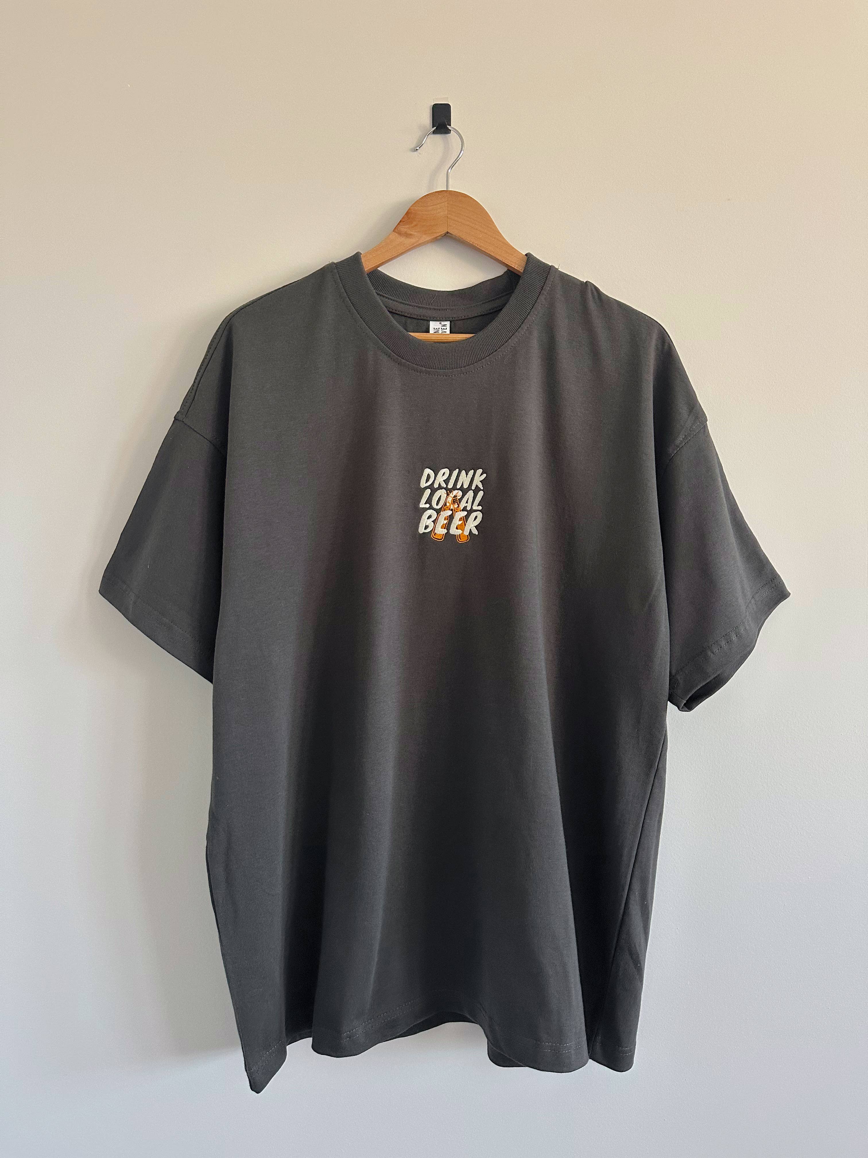 Drink Local Beer T-Shirt - Asphalt