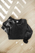 Be Strong and Courageous Mineral Washed Long Sleeve Graphic