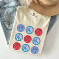 Retro Patriotic Smiley, Flag, America Peace Patriotic Tshirt
