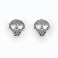 Gold-Dipped Brass Skull Earrings