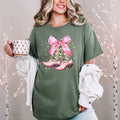 Pink Christmas Cowgirl Boots Tee