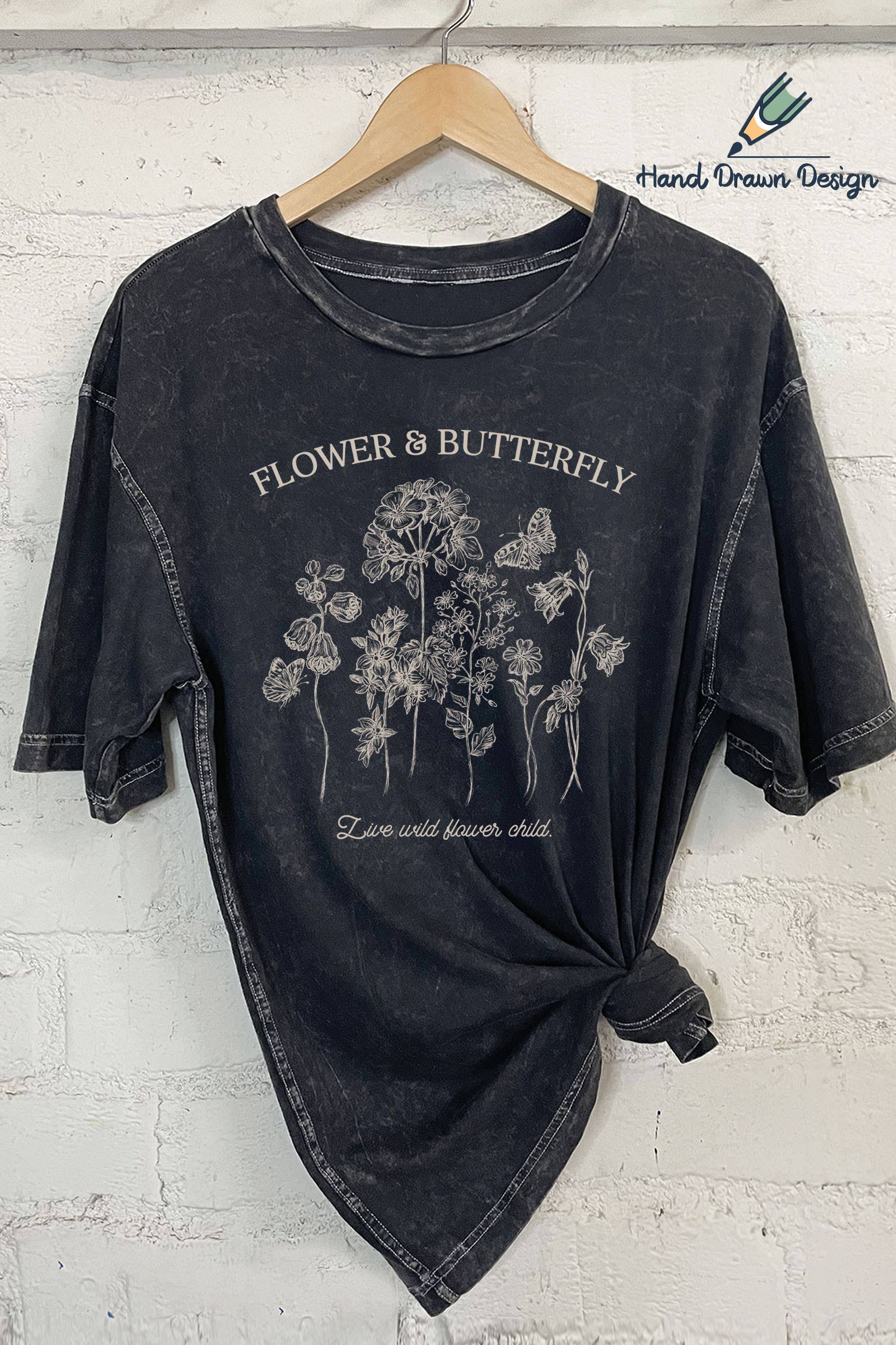Flower and Butterfly-Hand Drawn