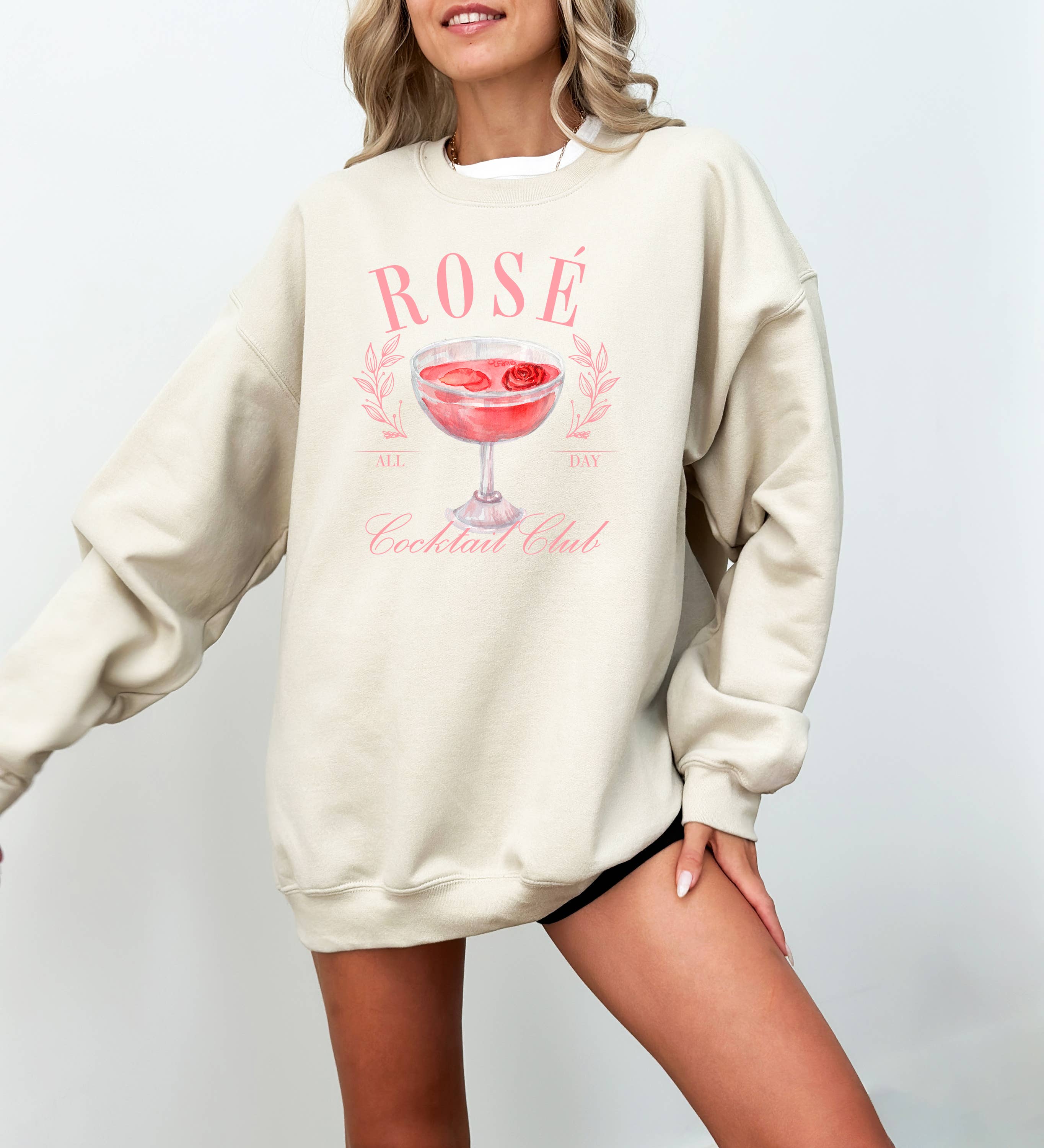 Rose Social Club, Cocktail Time, Wine, Girly, Women's Shirt