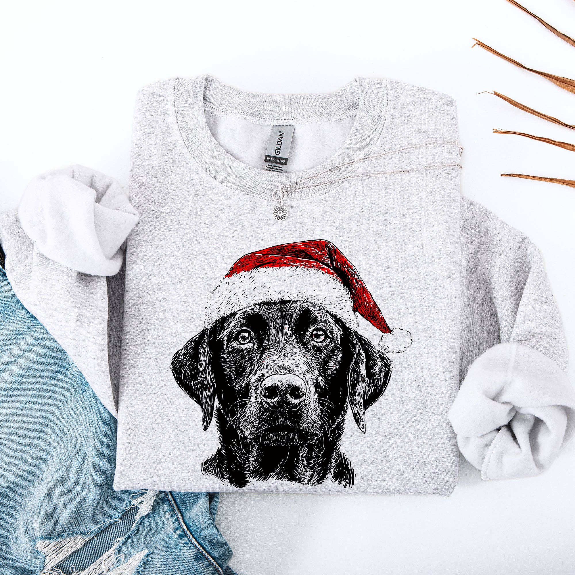 Black Lab, Santa, Labrador Dog, Christmas, Pet Sweatshirt