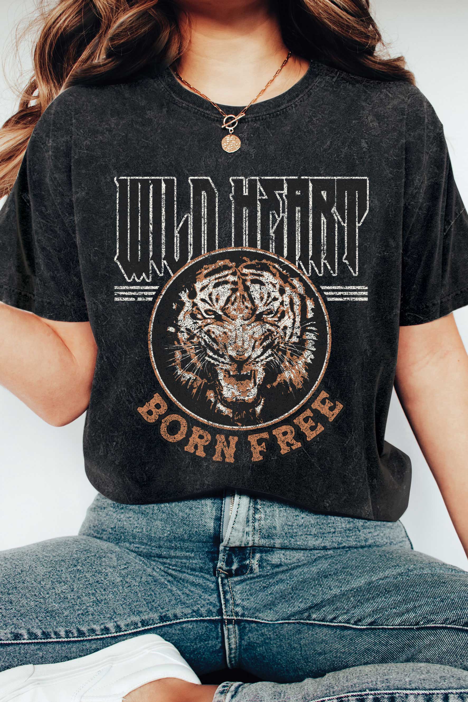 Wild Heart Born Free Tiger Mineral Graphic Tshirts