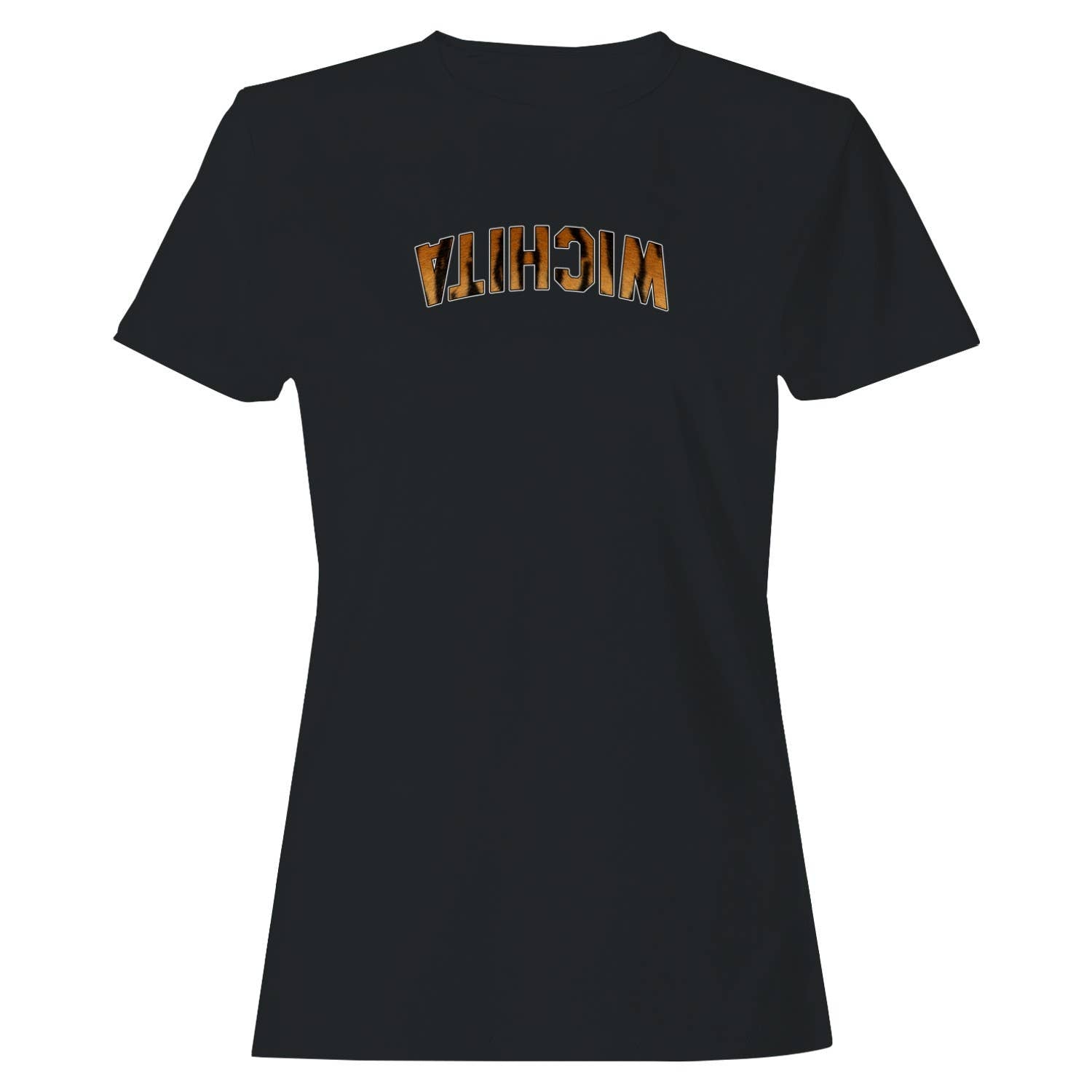 Michigan Tiger Fur Print Arch Text Women's T-Shirt
