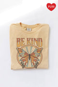 Be Kind Graphic Plus Size Mineral Washed Graphic Top