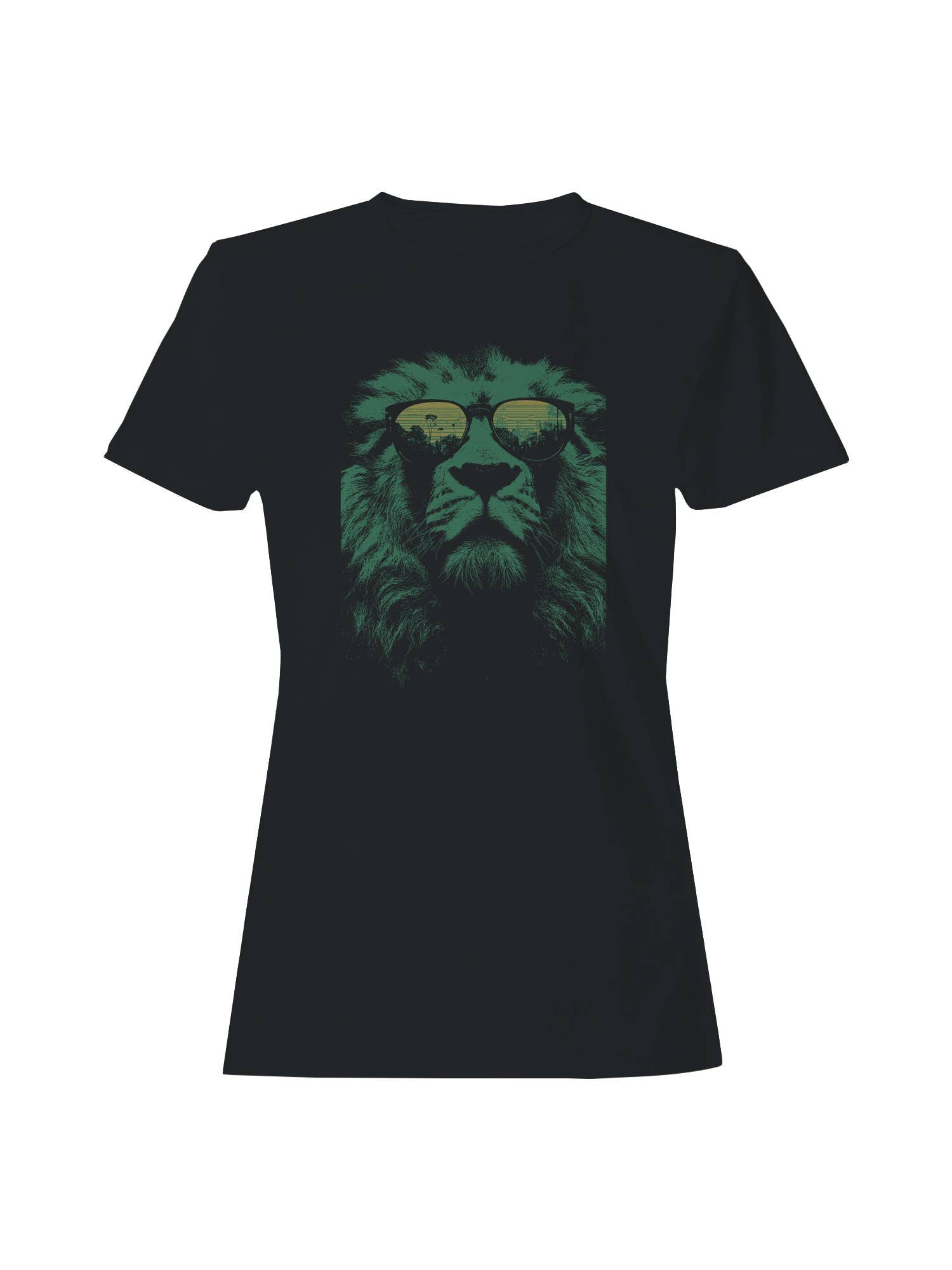Lion Reflection Sunglasses Art Women's T-Shirt
