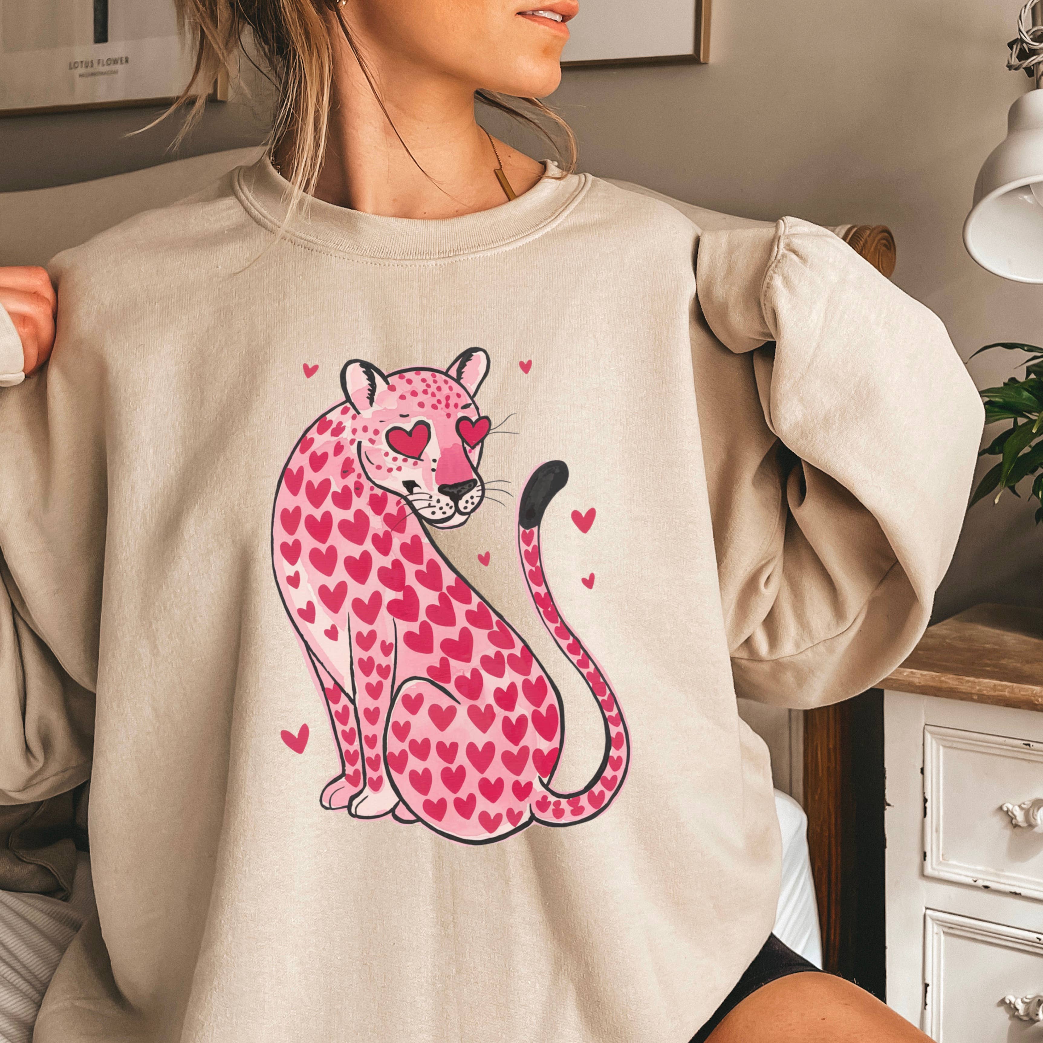 Leopard Hearts Valentine Sweatshirt | Gildan Brand
