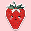 Vintage Strawberry Sticker Decal, Strawberry Sticker