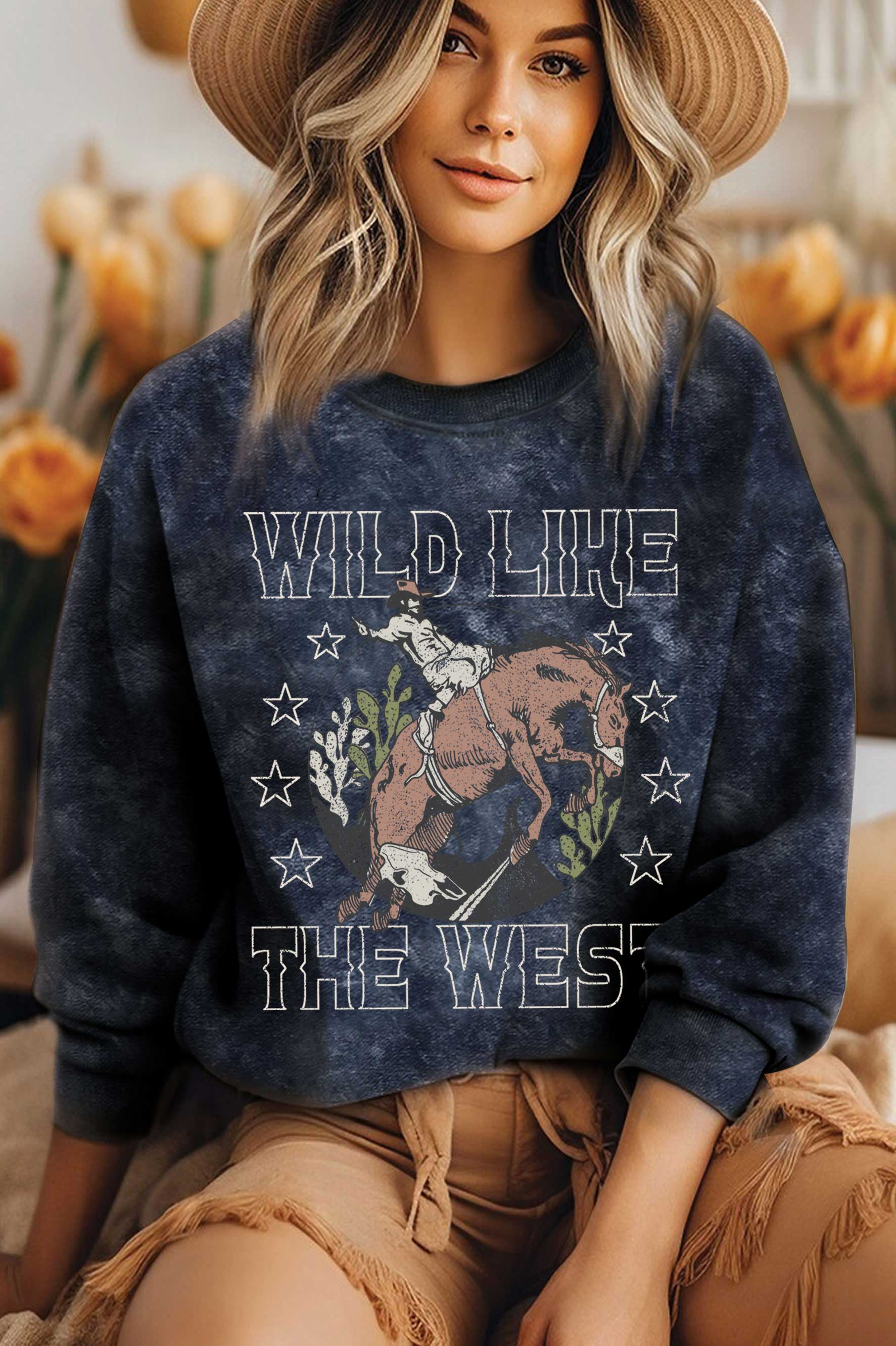 Wild Like the West Mineral Graphic Brushed Sweatshirts