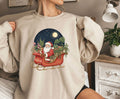 Plant Lover Christmas Sweatshirt, Santa in Sleigh with Plant