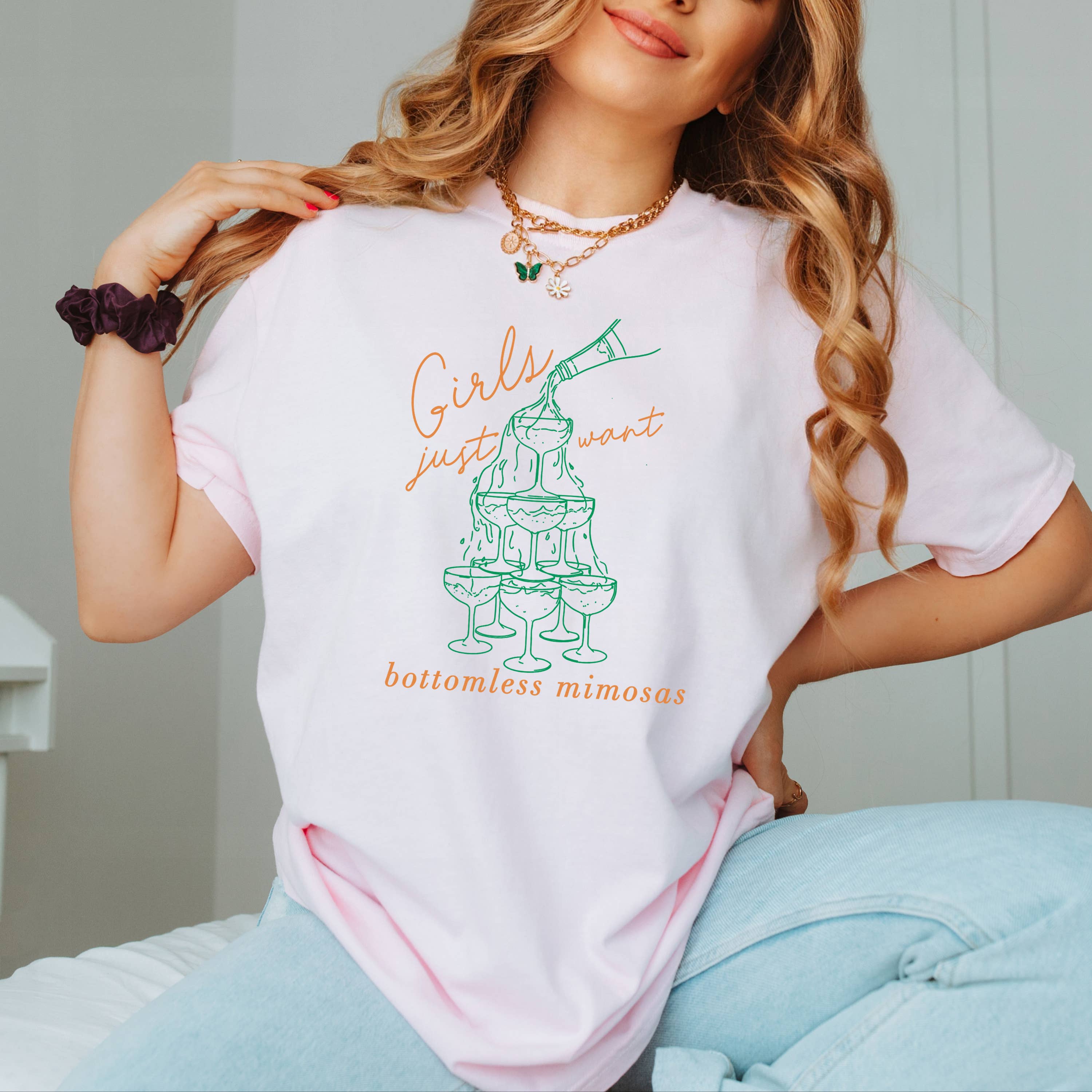 Mimosas, Champagne, Graphic Tee, Trendy, Womens Apparel
