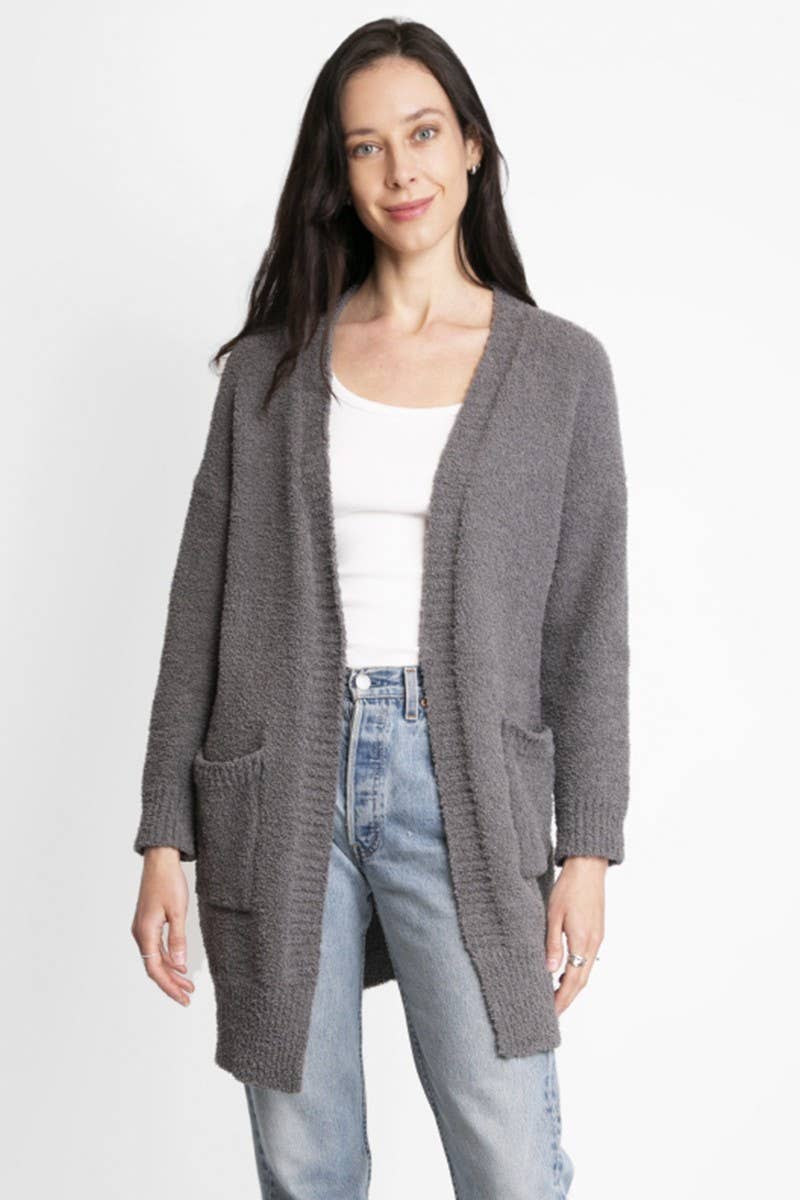 Solid Color Luxury Soft Cardigan W Pockets