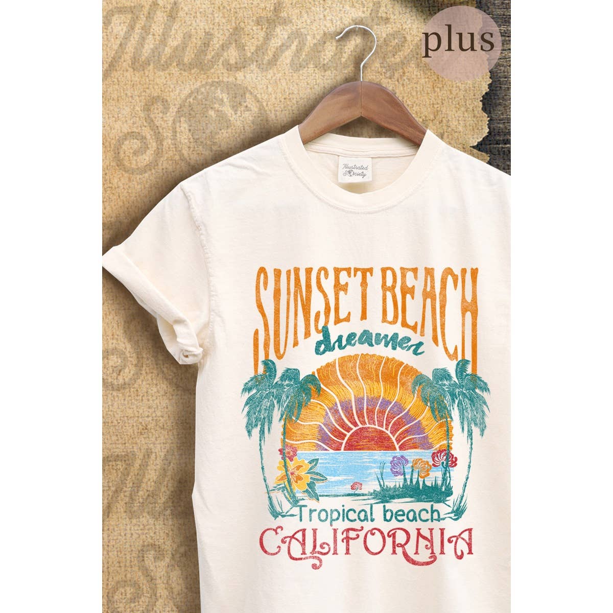 Sunset Beach Vintage  Graphic Plus