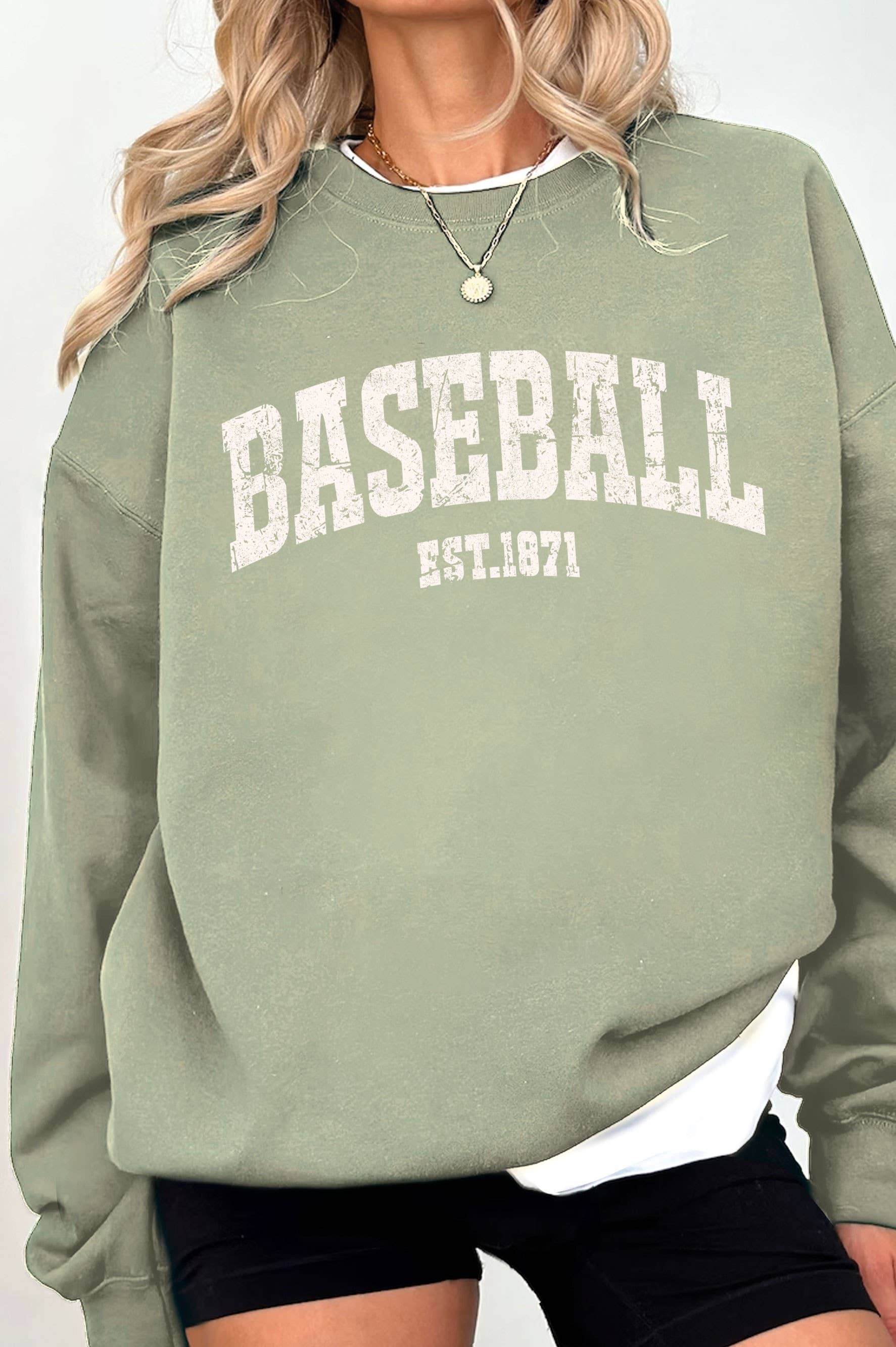 Baseball Est 1871 Graphic Brushed Sweatshirts