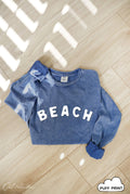 Beach Puff Print Mineral Washed Long Sleeve Graphic