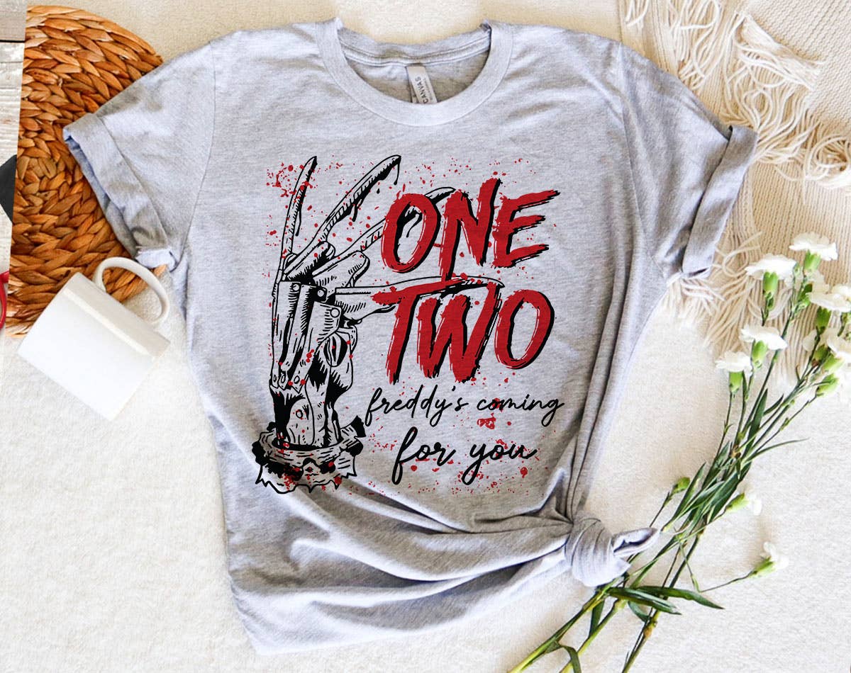 One Two Freddy's Coming For You - Halloween Horror T-Shirt