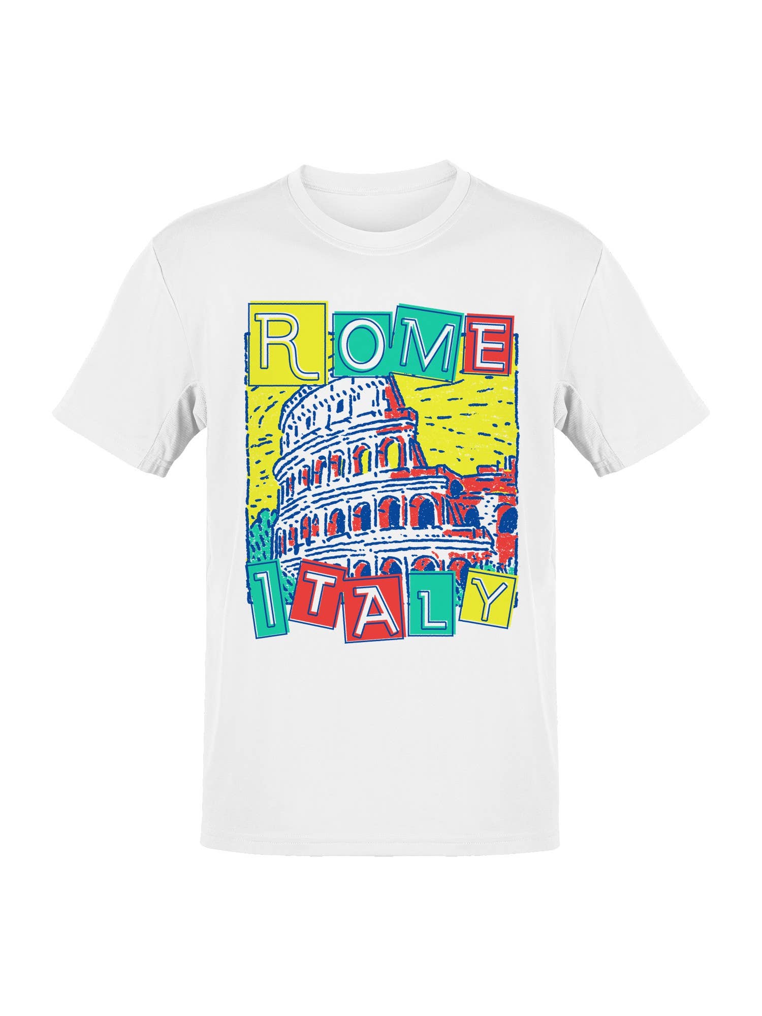 Rome Italy Vibrant Colosseum Art Men's T-Shirt