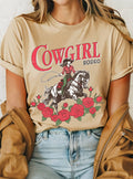 Cowgirl Rodeo Roses Graphic Tshirts