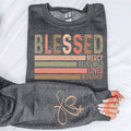 Blessed + Sleeve Crewneck Sweatshirt