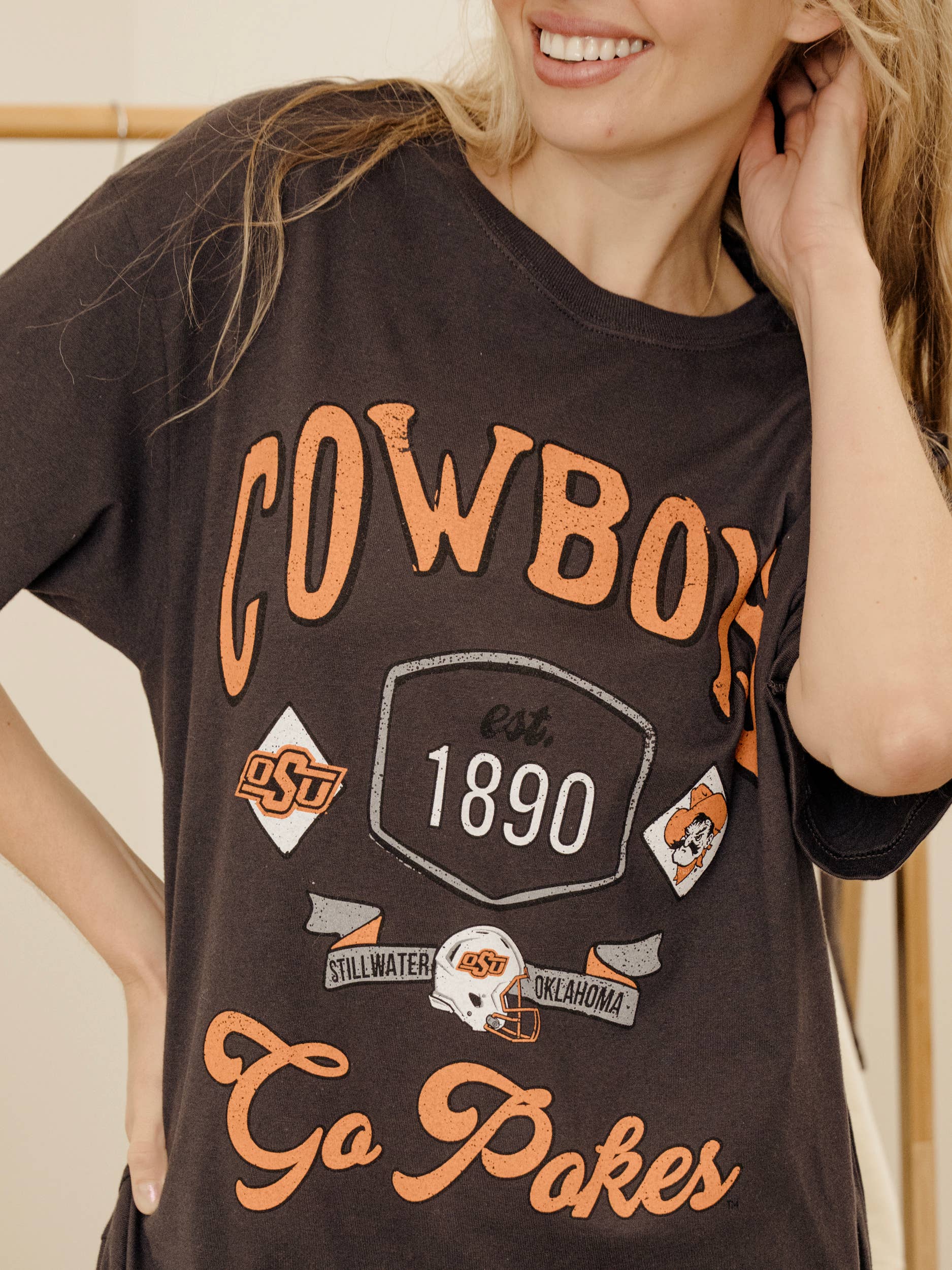 Osu Cowboys Patches 25 Dark Gray Heavyweight Tee