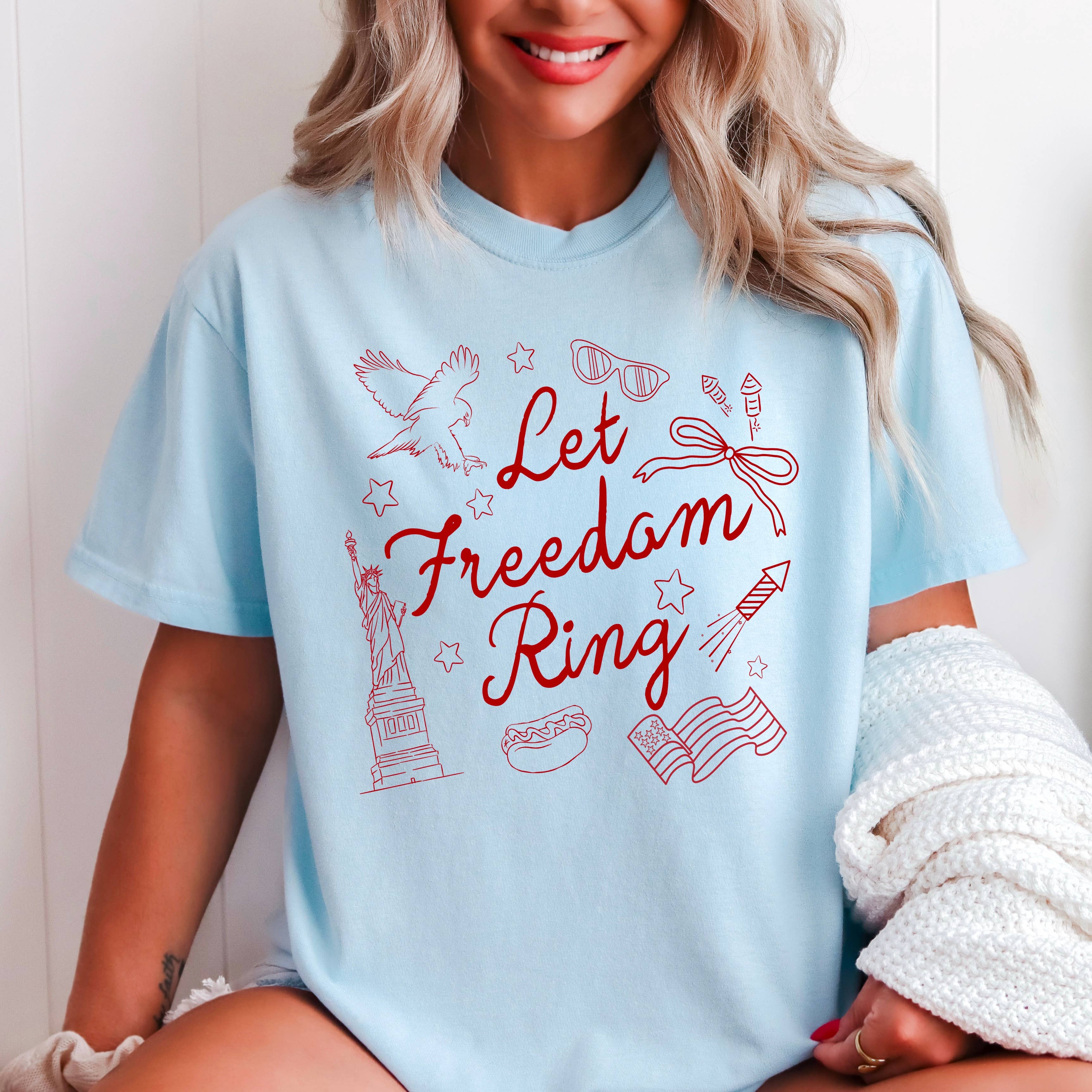Let Freedom Ring July 4th Graphic Shirt |Comfort Color
