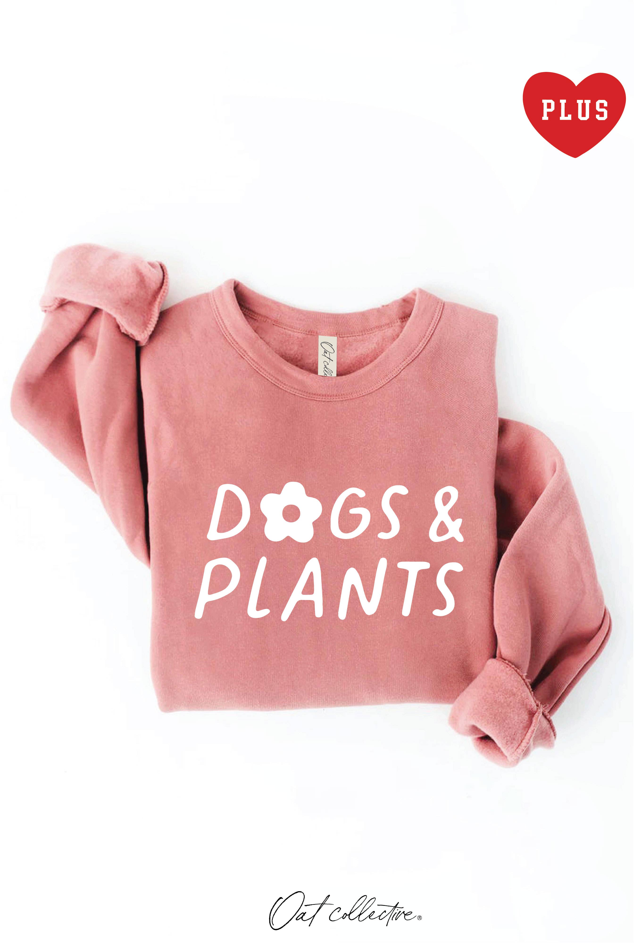 Dogs and Plants  Plus Graphic Sweatshirt